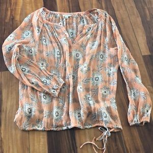 Floral coral blouse